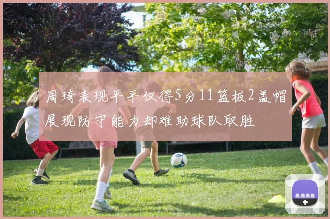周琦表现平平仅得5分11篮板2盖帽展现防守能力却难助球队取胜